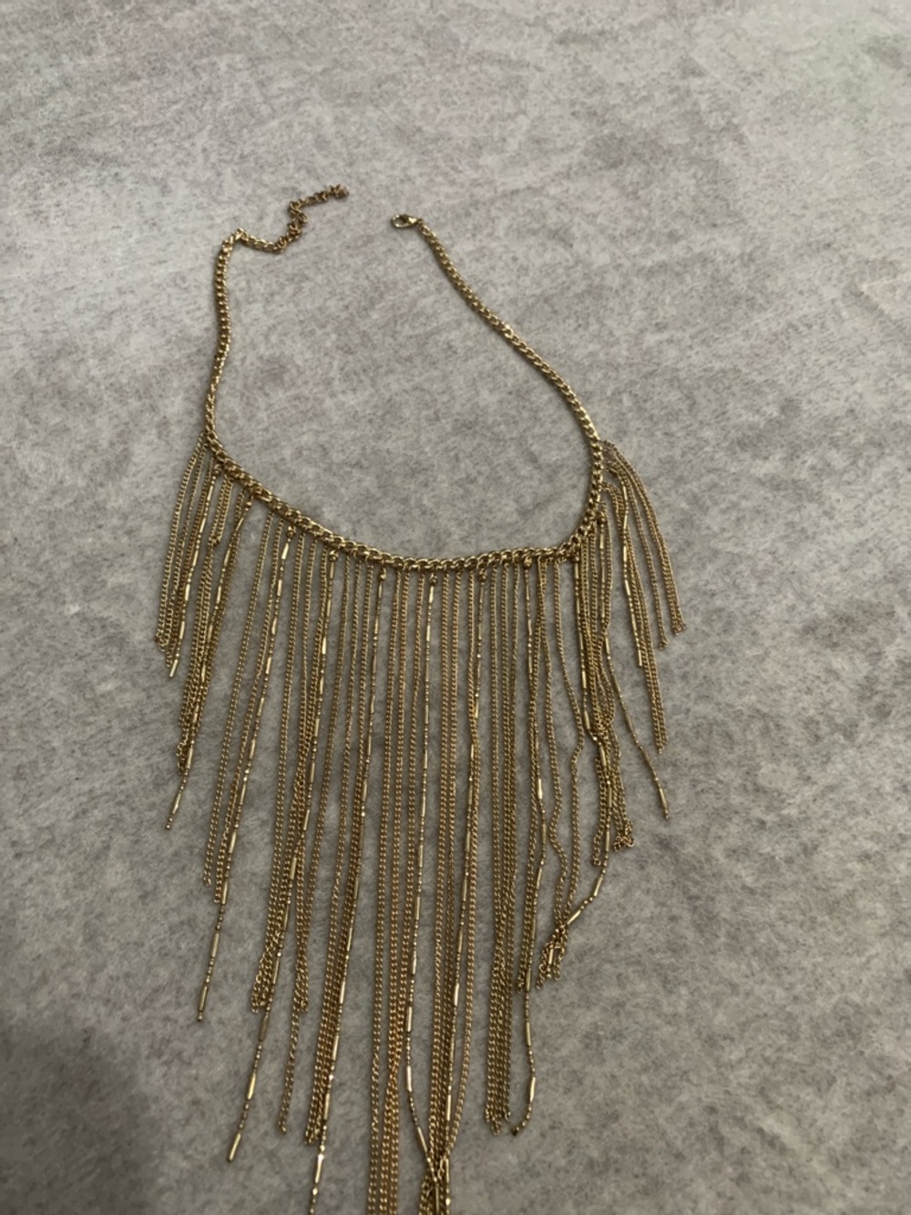 Gold Fringe Statement Necklace - Women Jewelry